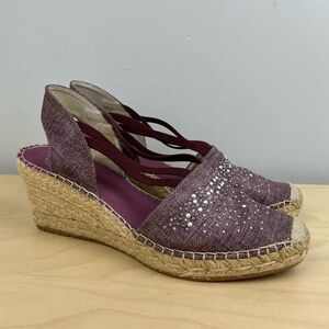 Vidorreta Women’s Size 39 / 8.5-9 Wedge Espadrille Closed Toe Sandals Purple